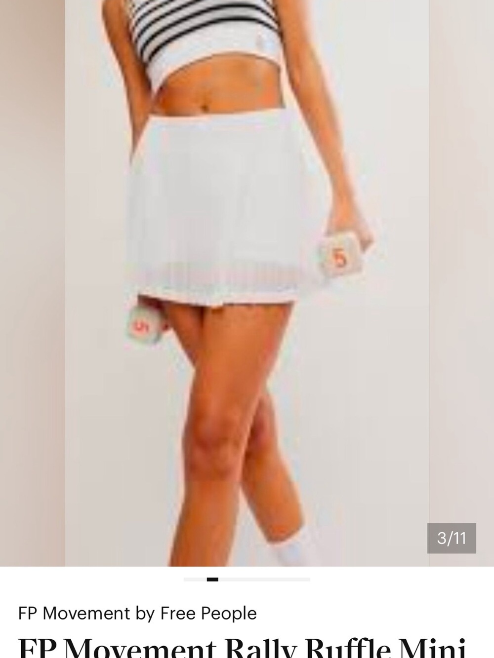 FP Movement by Free People White Rally Ruffle Mini Skirt